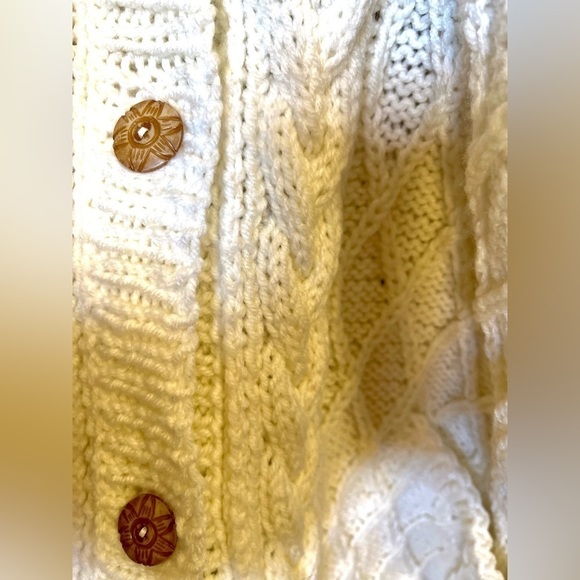 𝅺HANDMADE CABLE KNIT CARDIGAN SWEATER COAT - Picture 15 of 17